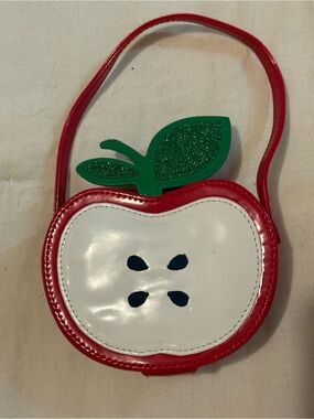 Gymboree Red Apple purse with Green Leaf